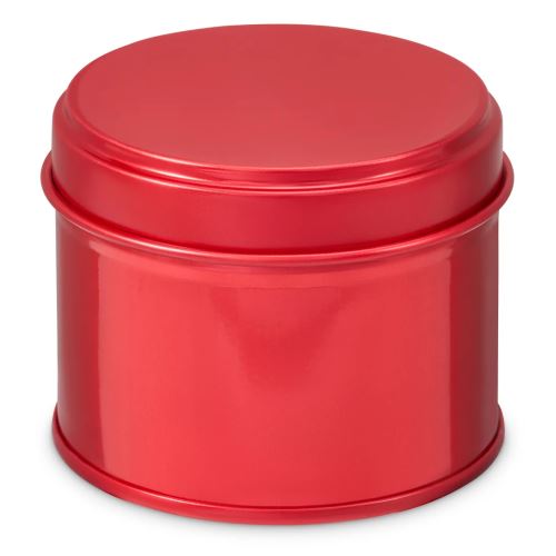 Boîte de conserve ronde rouge avec couvercle, 100 ml