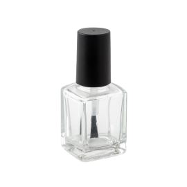 Flacon de vernis à ongles en verre avec pinceau, transparent, 10 ml