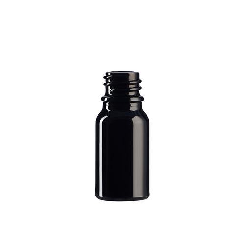 Bouteille en verre sans couvercle, noire, 15 ml