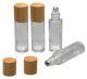 Roll-on en verre avec bille en métal et bouchon en bambou, transparent, 10 ml, 1 pc