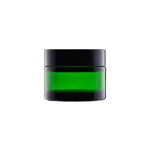 Pot en verre avec couvercle intermédiaire vert avec couvercle noir, 50 ml