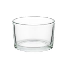Emballage en verre rond transparent pour bougie chauffe-plat