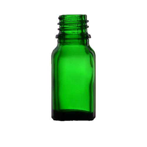 Bouteille en verre sans couvercle, verte, 10 ml