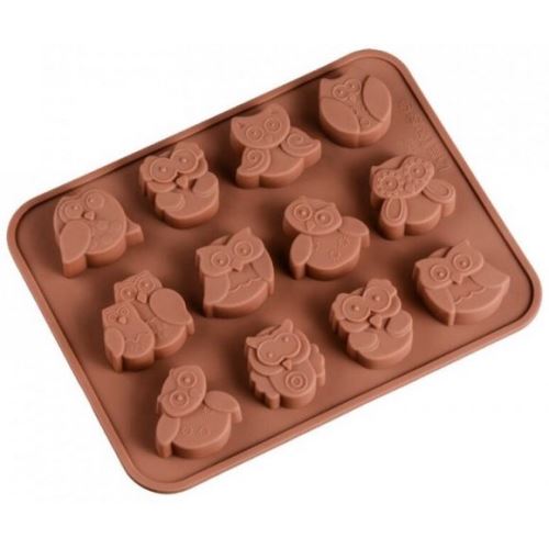 Moule en silicone pour chocolat ou savon - hiboux