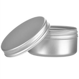 Boîte en aluminium ronde avec couvercle, 100 ml