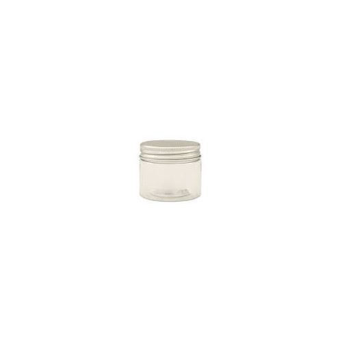 Pot en plastique transparent avec couvercle en aluminium, 50 ml