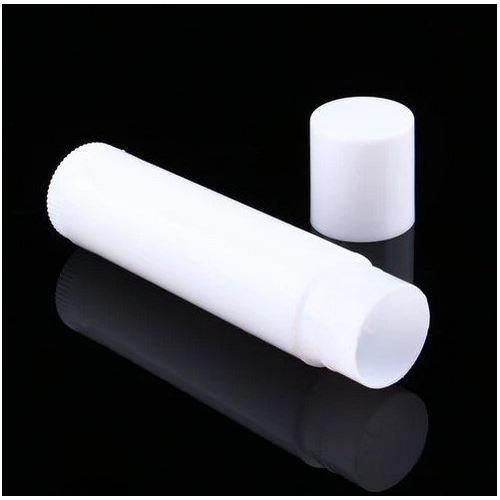 Tube pour rouge à lèvres ou baume, en plastique, blanc, 4,5 ml