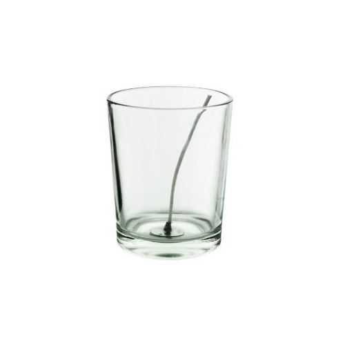 Bougeoir en verre, transparent avec mèche, 60 ml, 1 pc