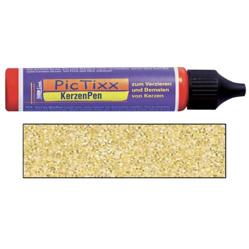 Stylo à cire pour peindre des bougies 29 ml, or avec paillettes