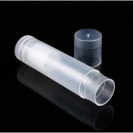 Tube pour rouge à lèvres ou baume, en plastique, transparente, 4,5 ml