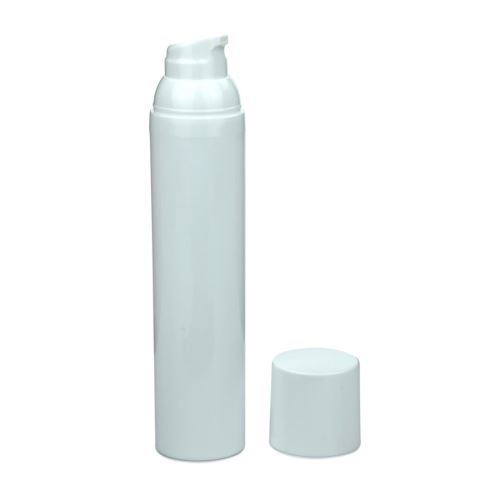 Flacon airless en plastique blanc, 100 ml