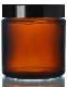 Pot en verre brun avec couvercle noir, 120 ml