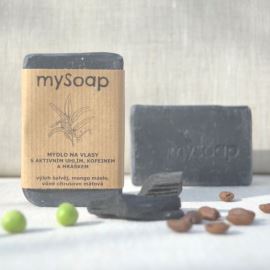 Savon capillaire au charbon actif, caféine et pois, 100 g