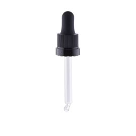 Bouchon avec anneau de sécurité et pipette noire pour flacon de 30 ml