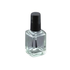 Flacon de vernis à ongles en verre avec pinceau, transparent, 10 ml