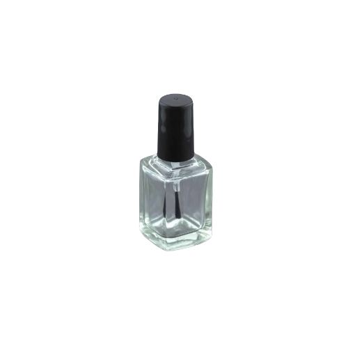 Flacon de vernis à ongles en verre avec pinceau, transparent, 10 ml