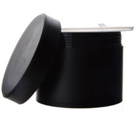 Pot en plastique avec opercule et couvercle, noir, 300 ml