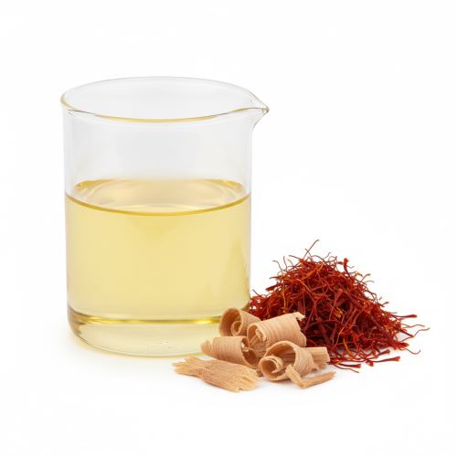 Safran et santal, parfum cosmétique