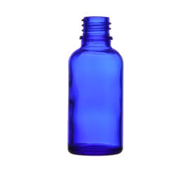 Flacon en verre sans bouchon bleu, 30 ml