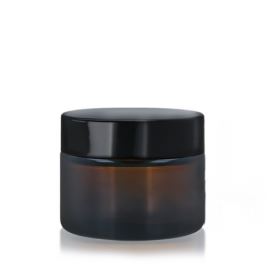 Récipient en verre brun avec couvercle noir, 50 ml, 1 pièce.