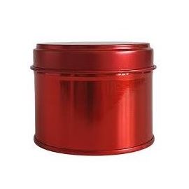 Boîte métallique ronde rouge avec couvercle, 100 ml
