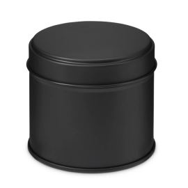 Boîte métallique ronde noire avec couvercle, 250 ml