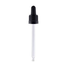 Bouchon à anneau de verrouillage avec pipette noire pour flacon de 100 ml, 18/415