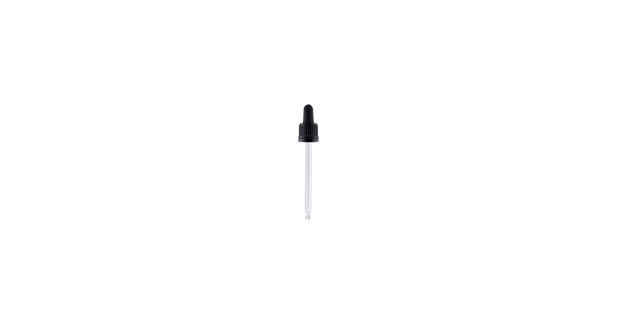 Bouchon à bague avec pipette noire pour flacon de 100 ml, 18/415