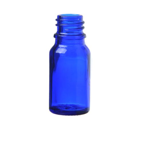 Bouteille en verre sans couvercle, bleue, 10 ml