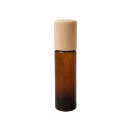 Roll-on marron avec bouchon en bambou, 10 ml, 1 pièce.