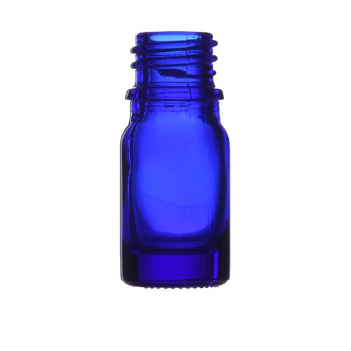 Bouteille en verre sans couvercle, bleue, 5 ml