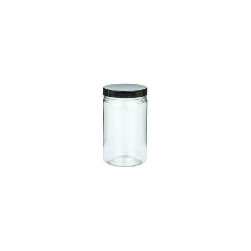 Pot en plastique transparent avec couvercle noir, 400 ml