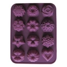 Moule en silicone pour savons ou chocolat - fleurs 12x