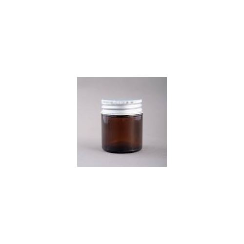 Pot de crème en verre marron avec couvercle en aluminium, 30 ml