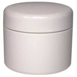 Emballage plastique blanc pour crème avec couvercle intérieur, 5 ml