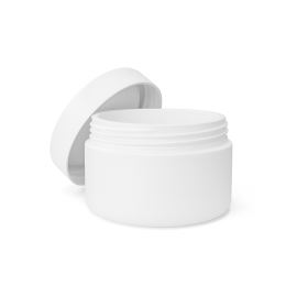 Pot de crème en plastique incl. couvercle central, blanc, 100 ml