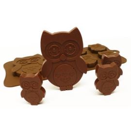 Moule en silicone pour chocolat ou savon - hibou 1x grand, 6x petit