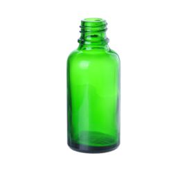 Bouteille en verre sans couvercle, verte, 30 ml