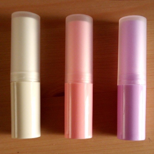 Tube pour rouge à lèvres ou baume, en plastique, transparente, 4,5