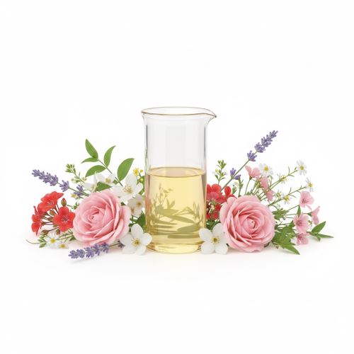 Un jardin fleuri, un parfum cosmétique