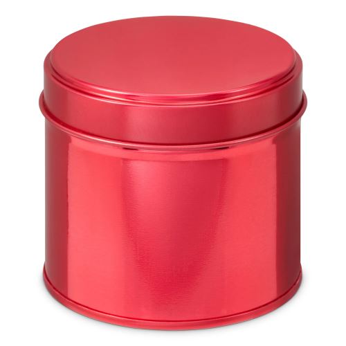 Boîte de conserve ronde rouge avec couvercle, 250 ml