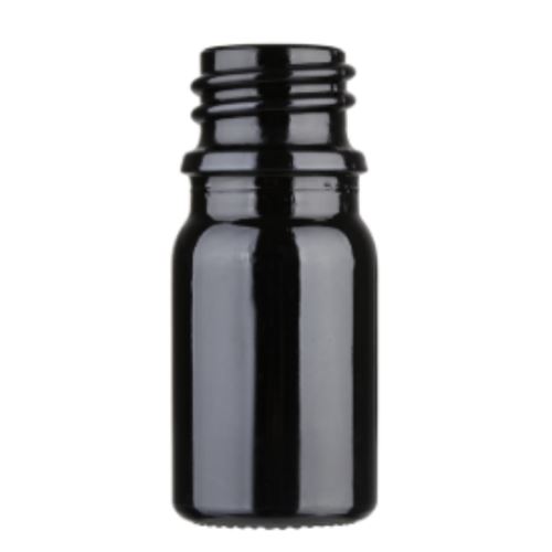 Flacon en verre noir sans bouchon, 5 ml